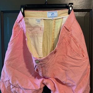 Southern tide red white seersucker shorts